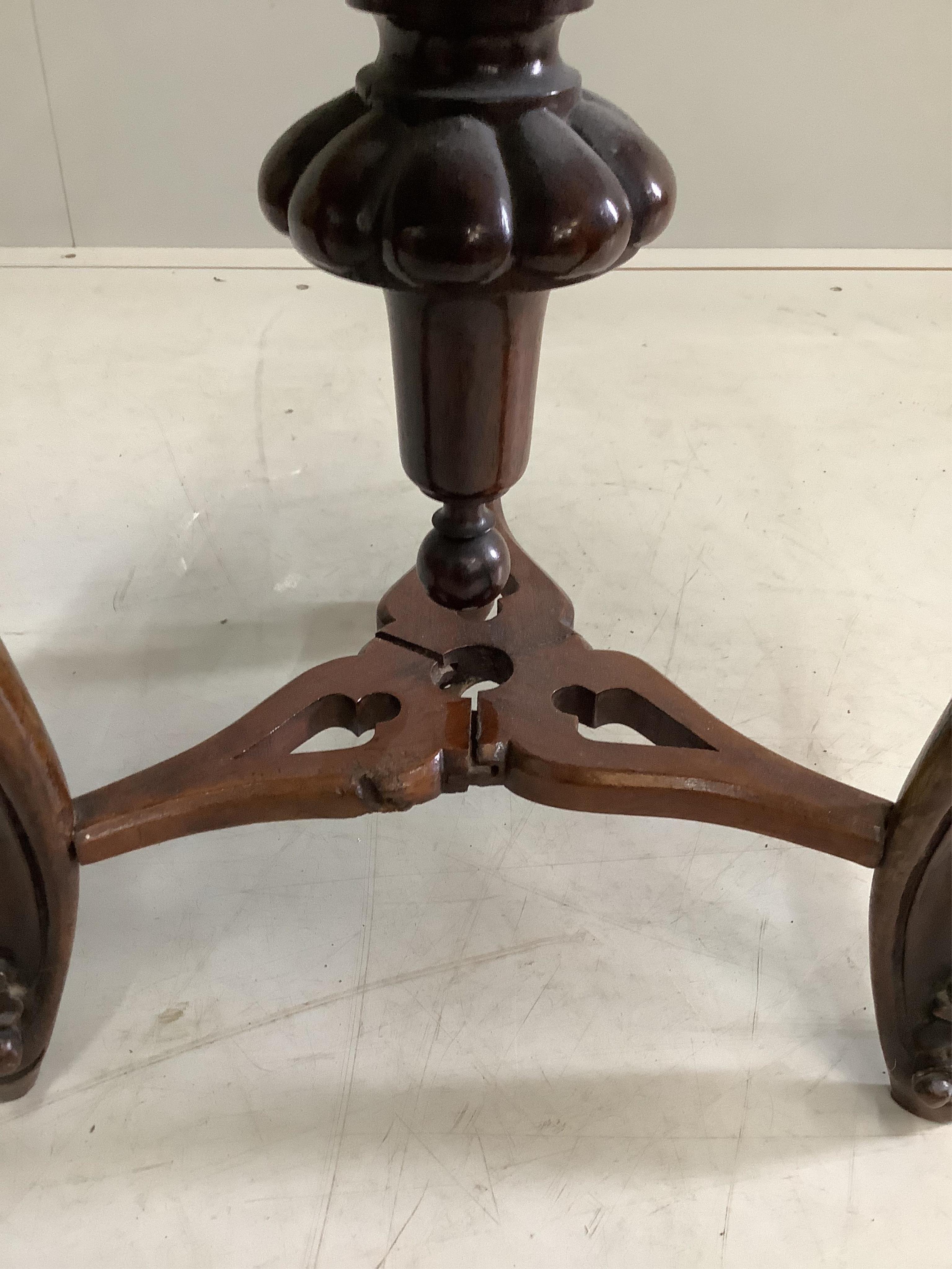 A Victorian rosewood stool, diameter 35cm, height 47cm. Condition - fair